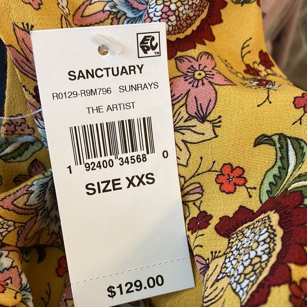 NWT Sanctuary Artist Floral Button Down Flutter Romper Size: XXS - Picture 5 of 7